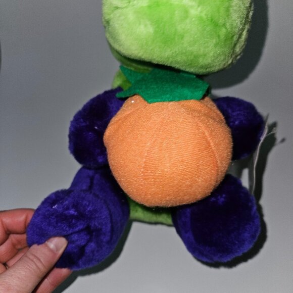 VTG Kellytoy Halloween Plush 9.5" Toy Dinosaur Pumpkin Green Purple Orange w/TAG - Picture 7 of 12